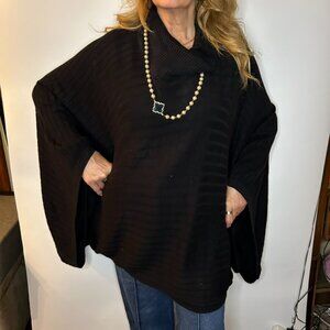 Michael Kors Oversized Ribbed Turtle Neck Shrug Poncho XL